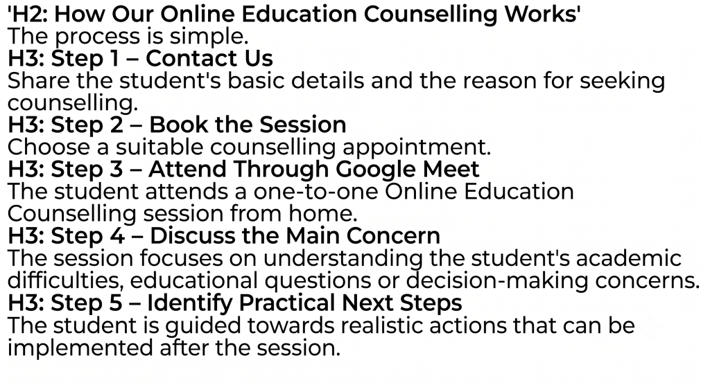 How Our Online Education Counselling Works