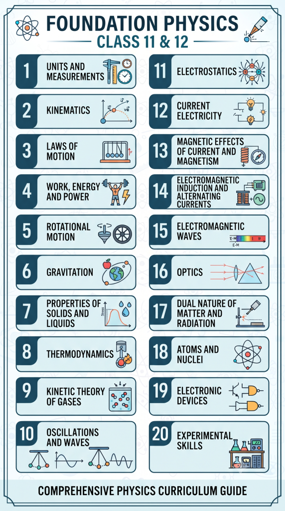 Class 11 Physics Topics Covered